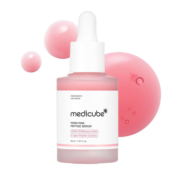 سرم-صورتی-روشن-کننده-پپتاید-و-PDRN-مدی-کیوب-Medicube-PDRN-Pink-Peptide-Serum-600x600-1