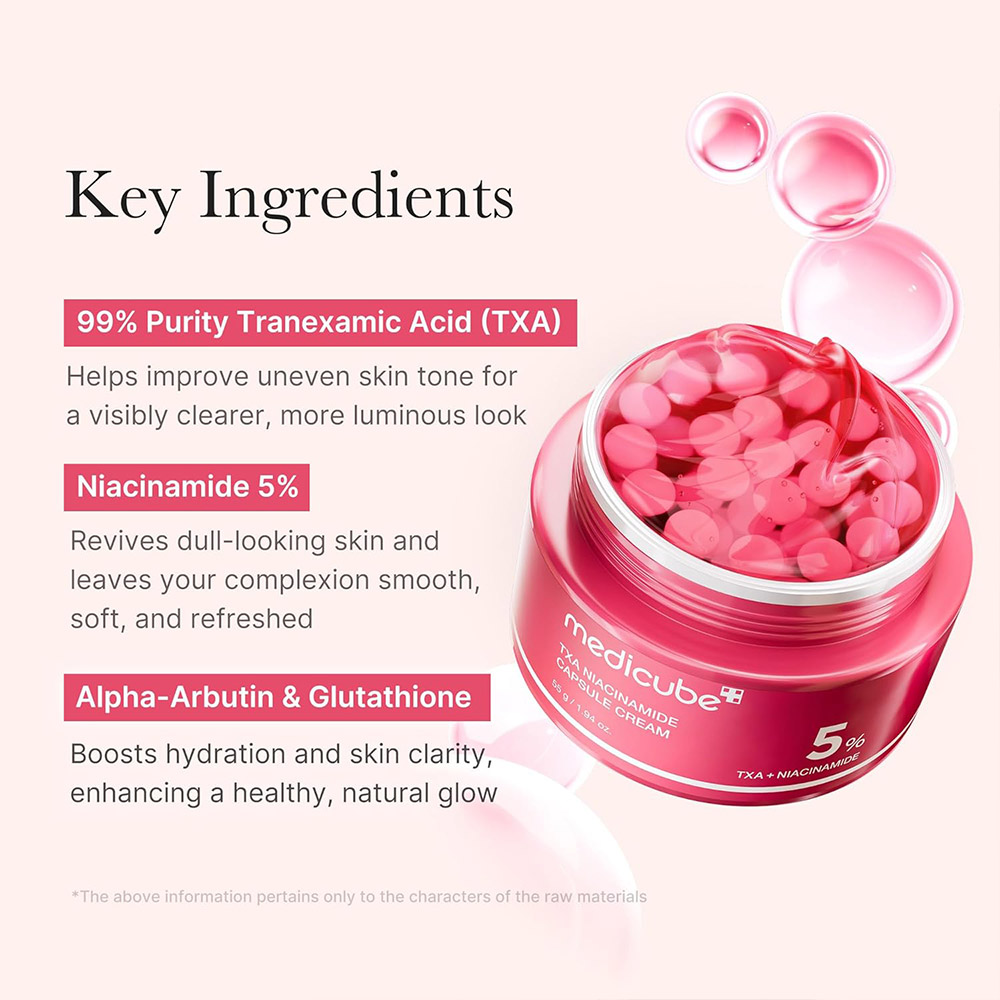 کرم-ضد-لک-و-روشن-کننده-ترانگزامیک-اسید-و-نیاسینامید-مدی-کیوب-Medicube-TXA-Niacinamide-Capsule-Cream-2