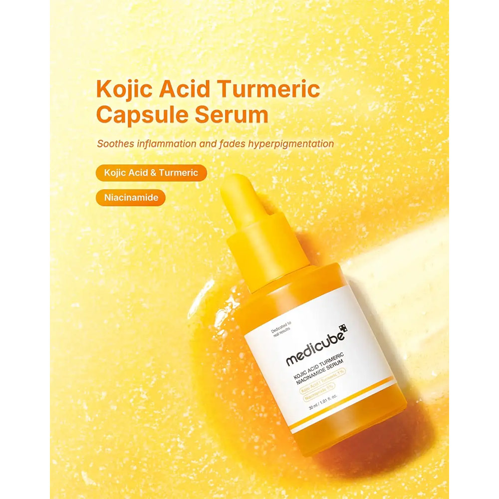 سرم-ضد-لک-و-روشن-کننده-کوجیک-اسید-و-نیاسینامید-مدی-کیوب-Medicube-Kojic-Acid-Turmeric-Niacinamide-Serum-1