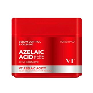 پد تونر مراقبتی آزلائیک اسید وی تی کازمتیکس VT AZ Care Toner Pad مناسب برای انواع پوست حتی پوست حساس حجم 180 میلی‌لیتر
