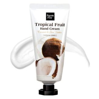 کرم مرطوب کننده  دست نارگیل و شی باتر فارم استی FarmStay Tropical Fruit Hand Cream مناسب انواع پوست با حجم 50 میلی لیتر