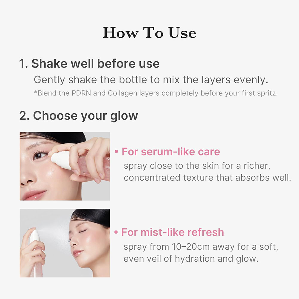 میست-سرم-ژلی-PDRN-و-کلاژن-مدی-کیوب-روشن-کننده-و-جوانساز-پوست-Medicube-PDRN-Pink-Collagen-Glow-Jelly-Mist-Serum-6