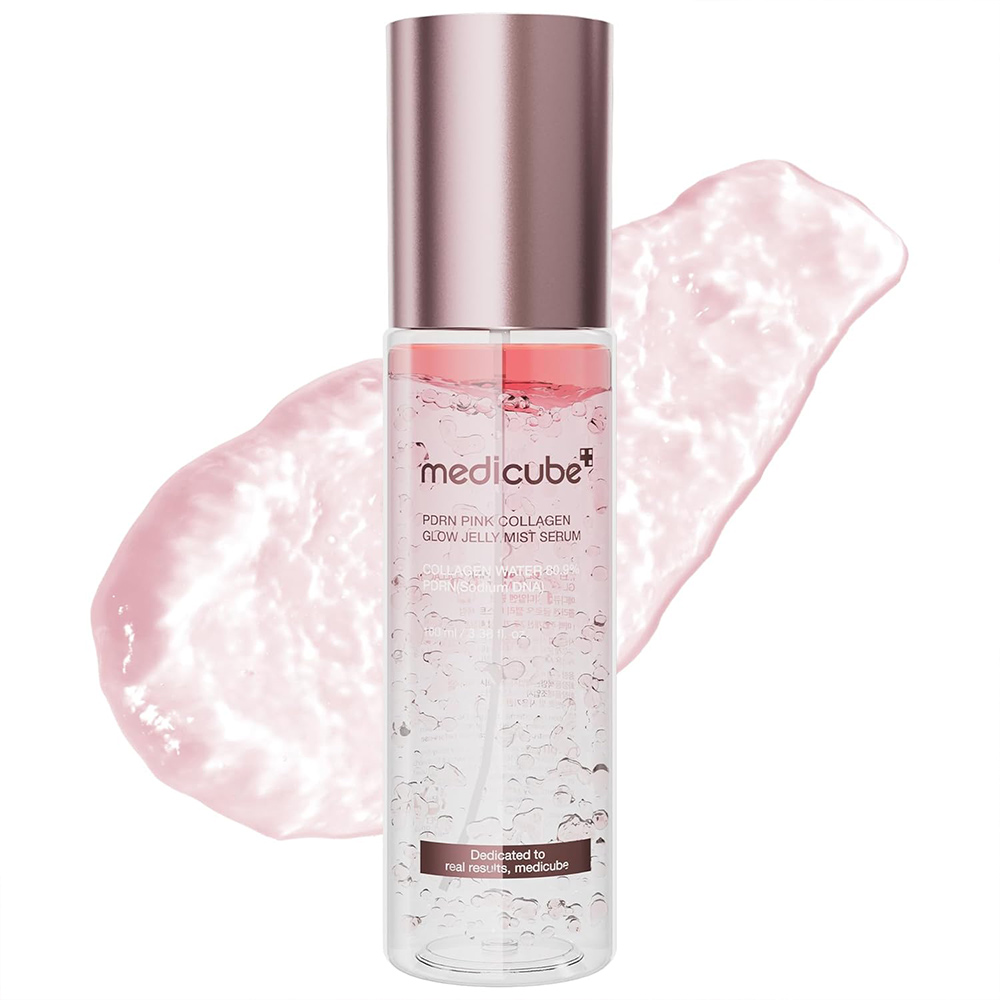 میست-سرم-ژلی-PDRN-و-کلاژن-مدی-کیوب-روشن-کننده-و-جوانساز-پوست-Medicube-PDRN-Pink-Collagen-Glow-Jelly-Mist-Serum