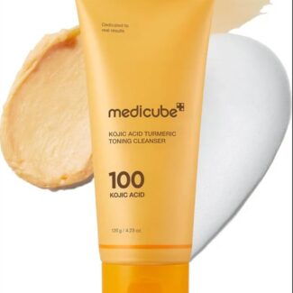 شوینده صورت مدیکیوب مدل Kojic Acid Turmeric Toning Cleanser | روشن کننده و ضد لک مناسب برای انواع پوست وزن120گرم