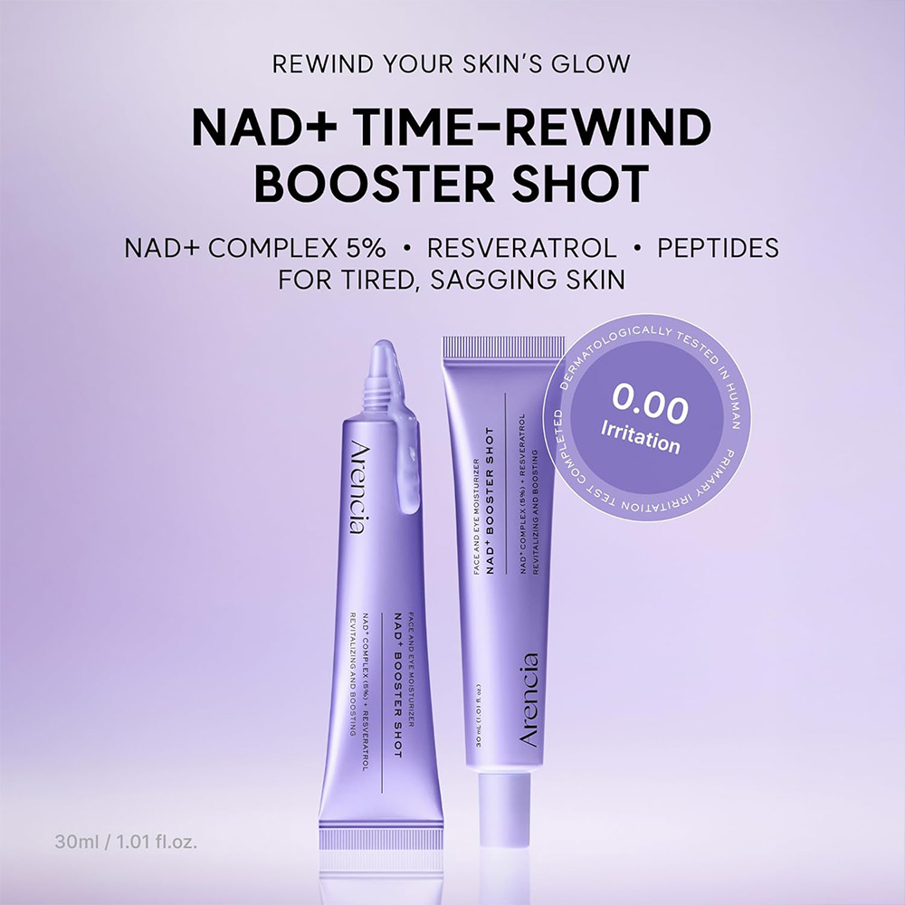بوستر-شات-دور-چشم-و-صورت-NAD-آرنسیا-ضد-چروک-و-جوانساز-پوست-Arencia-NAD-Booster-Shot-1