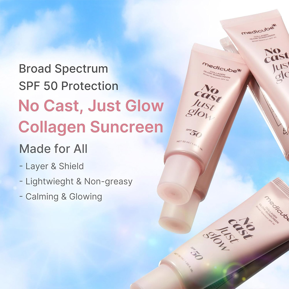 ضد-آفتاب-بی-رنگ-درخشان-کننده-کلاژن-مدی-کیوب-medicube-Sunscreen-No-Cast-Just-Glow-Collagen-1