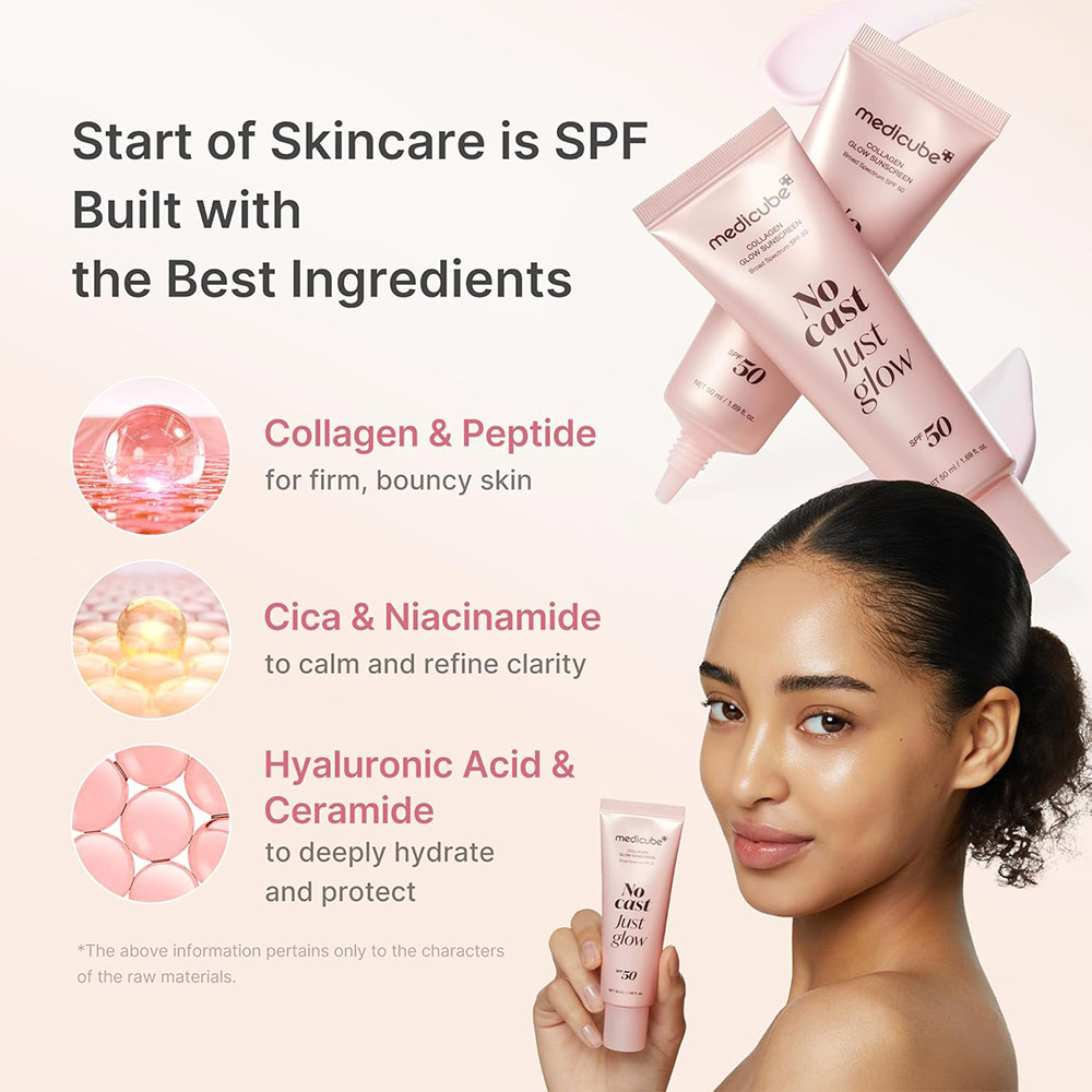 ضد-آفتاب-بی-رنگ-درخشان-کننده-کلاژن-مدی-کیوب-medicube-Sunscreen-No-Cast-Just-Glow-Collagen-2